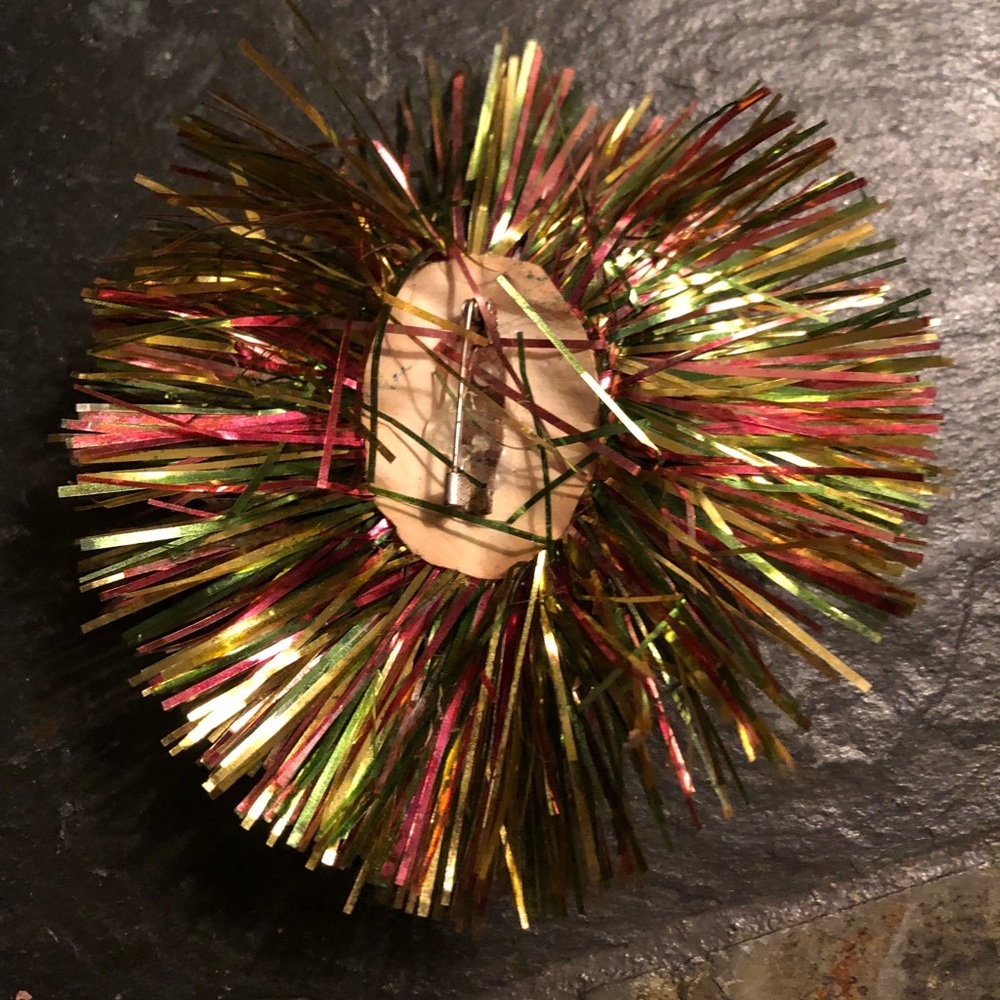 Vintage Tinsel Clown Brooch Pin - Picture 4 of 8